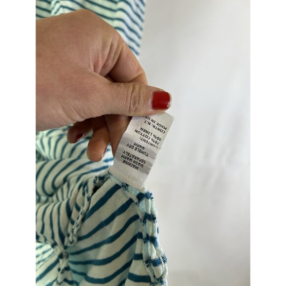 Cut Loose Cotton Linen Striped Flowy Dress Lagenlook Coastal - Picture 5 of 7